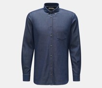Chambray-Hemd 'Light Denim Tailored Shirt' Button-Down-Kragen navy