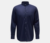 Casual Hemd Stehkragen navy
