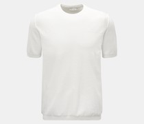 Kurzarm-Rundhalspullover 'Cotton Knit T-Shirt' weiß