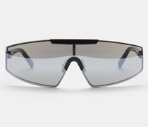 Sonnenbrille 'Shield Black Kitsuné' schwarz/grau