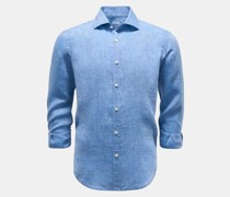 Leinenhemd Kent-Kragen rauchblau