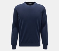 Feinstrick-Rundhalspullover navy