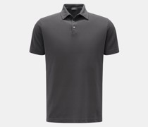 Jersey-Poloshirt grau