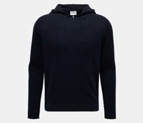 Kaschmirpullover mit Kapuze navy