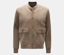 Veloursleder-Blouson beige