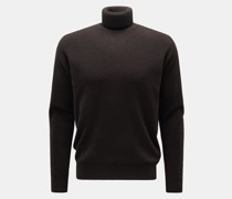Cashmere Rollkragenpullover dunkelbraun