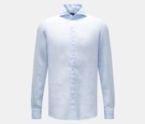 Leinenhemd 'Gaeta Sergio' Haifisch-Kragen pastellblau