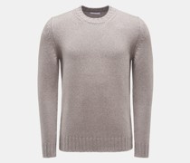 Kaschmirpullover mit Rundhals hellgrau