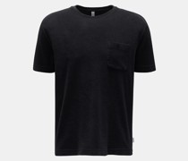Frottee Rundhals-T-Shirt 'Terry Tee' schwarz