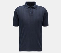 Kurzarm-Strickpolo 'Linen Knit' navy