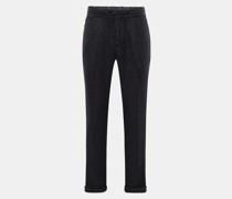 Leinen-Joggpants 'Linen Pleated Pant' schwarz