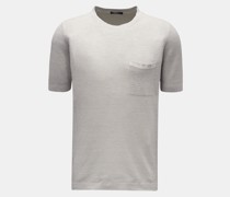 Feinstrick-Kurzarmpullover 'Linen Knit Tee' grau