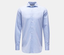Casual Hemd Haifisch-Kragen rauchblau