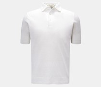 Kurzarm-Strickpolo offwhite