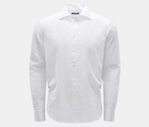 Seersucker-Hemd 'Seersucker Shirt' Haifisch-Kragen weiß