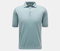 Kurzarm-Strickpolo rauchblau
