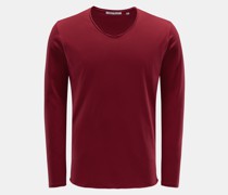 V-Neck Longsleeve 'Aurel' bordeaux