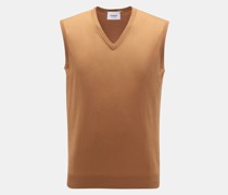 V-Neck Pullunder hellbraun