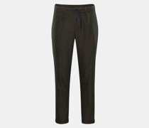 Flanell-Joggpants dark olive