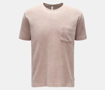 Frottee Rundhals-T-Shirt 'Terry Tee' beige