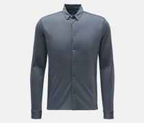 Jersey-Hemd schmaler Kragen dunkelgrau