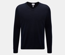 Feinstrick V-Ausschnitt-Pullover navy