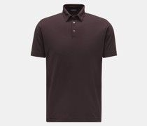 Jersey-Poloshirt dunkelbraun