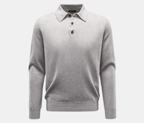 Baby-Cashmere Strickpolo hellgrau