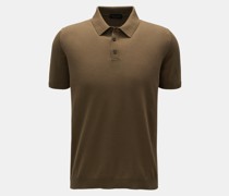 Kurzarm-Strickpolo oliv