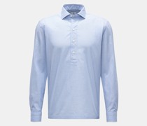Popover-Hemd Haifisch-Kragen blau/weiß gestreift