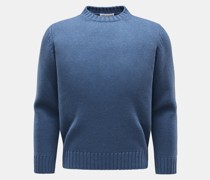 Cashmere Rundhalspullover graublau