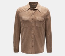 Verloursleder-Overshirt hellbraun