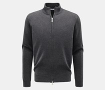 Cashmere Strickjacke anthrazit