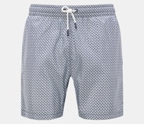 Badeshorts 'Tile Swim' navy/weiß
