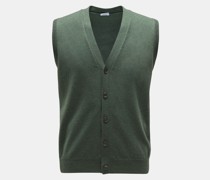 Cashmere Strickweste graugrün