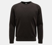 Cashmere Rundhalspullover dunkelbraun