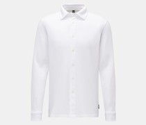 Casual Hemd Haifisch-Kragen 'Piqué Shirt' weiß