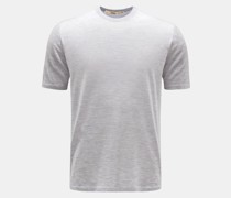Cashmere Feinstrick-Kurzarmpullover grau