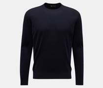 Feinstrick Rundhalspullover navy
