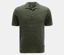 Frottee-Poloshirt 'Terry Stripe Polo' oliv/navy gestreift
