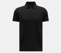 Jersey-Poloshirt schwarz