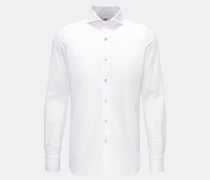 Chambray-Hemd 'Sergio Gaeta' Haifisch-Kragen weiß