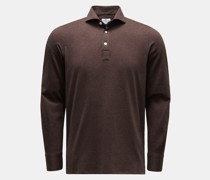 Longsleeve-Poloshirt 'Achille Orlando' dunkelbraun