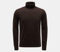 Cashmere Rollkragenpullover dunkelbraun