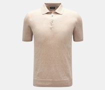 Kurzarm-Strickpolo beige