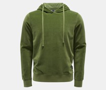 Samt-Kapuzenpullover 'Velvet Hoodie' oliv