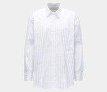 Casual Hemd 'Borrowed Shirt' Kent-Kragen weiß/hellblau gestreift
