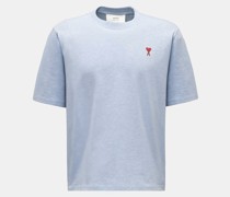 Rundhals-T-Shirt hellblau meliert