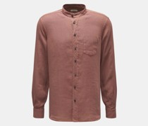 Leinenhemd 'Linen Collar Shirt' Grandad-Kragen altrosa