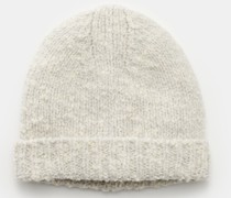 Wollmütze 'Handknit Hat' offwhite/hellgrau